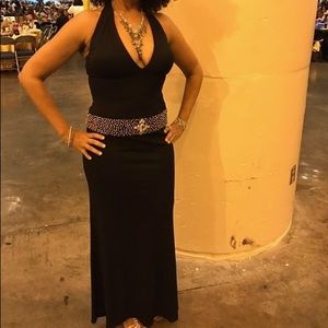 Stunning Black Jovani Gown with studded low waist